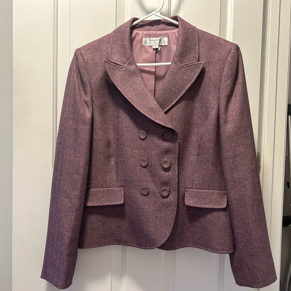 Tahari ASL Women's Plum Double-Breasted Blazer